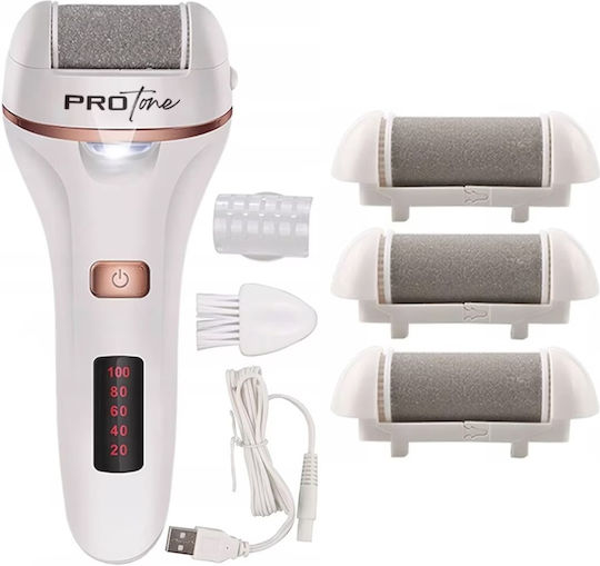 Set Electric de Pile pentru Călcâie Protone Afișaj Digital Baterie 1200 mAh Încărcare USB Rezistent la Apă 2 Viteze 2400 RPM 3 Capete Incluse Lanternă LED Îndepărtare Piele Moartă