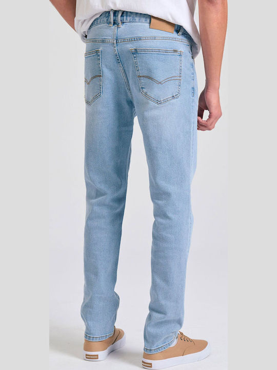 Ανδρικό Παντελόνι Τζιν Ελαστικό με Slim Tapered Εφαρμογή Γαλάζιο