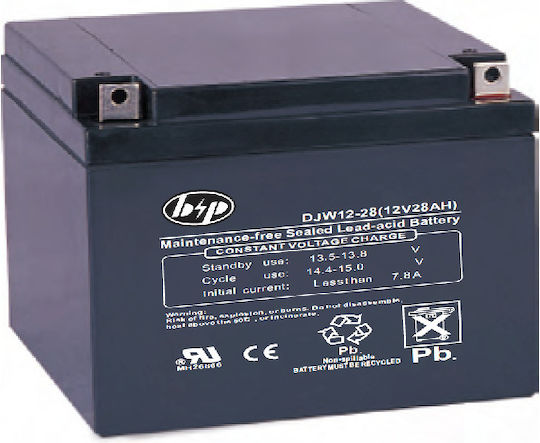 B&P Μπαταρία UPS με Χωρητικότητα 28Ah και Τάση 12V DJW12-28 1τμχ