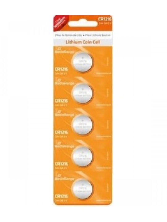 MediaRange Μπαταρίες Λιθίου Ρολογιών CR1216 3V 5τμχ