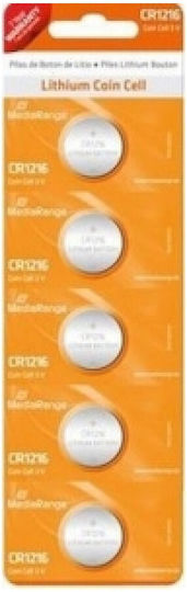 MediaRange Μπαταρίες Λιθίου Ρολογιών CR1216 3V 5τμχ