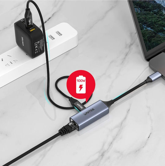 Unitek U1323A Αντάπτορας Δικτύου USB-C με Ενσύρματη Σύνδεση Ethernet
