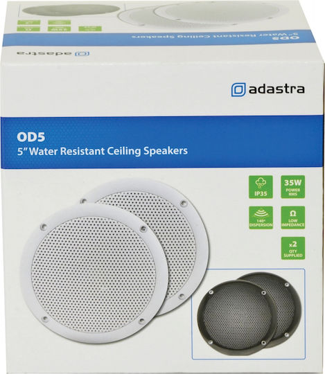 Adastra Παθητικά Ηχεία Οροφής 35W (Ζεύγος) Λευκά AD-OD5W8
