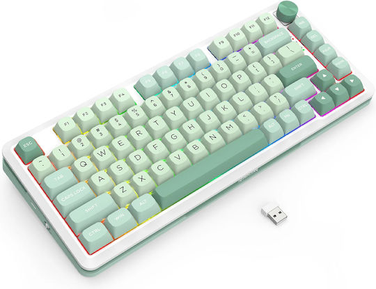 Redragon Cyrus Pro Drahtlos Gaming Mechanische Tastatur 75% mit RGB-Beleuchtung (Englisch US) Grün