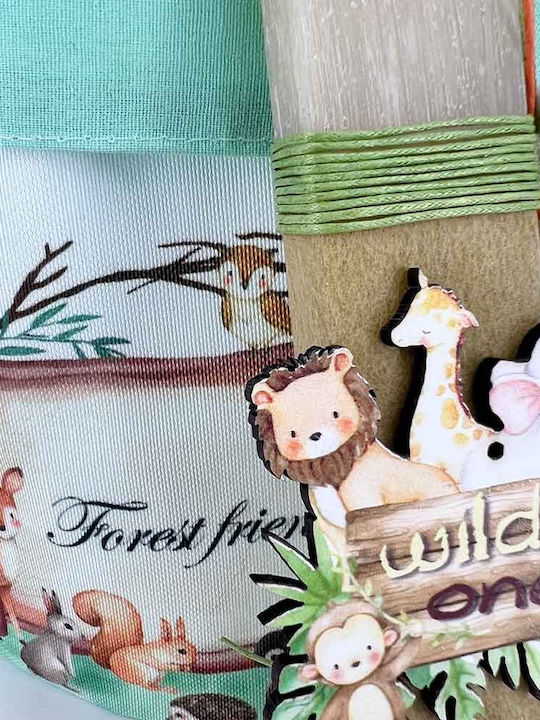 Handmade Scented Candle Boy Jungle Animals Pot