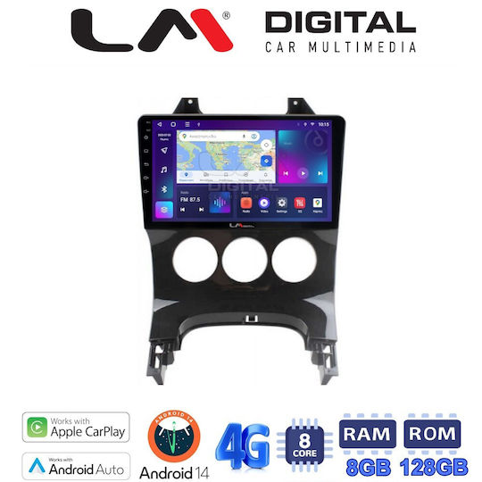 LM Digital Ηχοσύστημα Αυτοκινήτου για Peugeot 3008 / 206 / 5008 2009-2016 με A/C (Bluetooth/USB/WiFi/GPS/Apple-Carplay/Android-Auto) με Οθόνη Αφής 9"