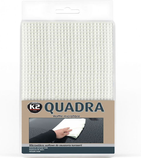 K2 Quadra Cloth Microfiber Drying for Body Car 320gsm White 90x60cm
