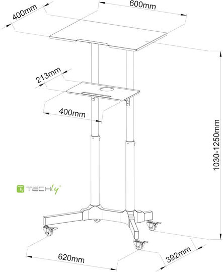Techly Mobile Workstation Τραπεζάκι για Laptop