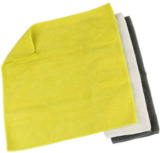 CarMotion Кърпи Микрофибърни Полиране за Body Автомобил 260gsm Жълт 33x33cm 3бр