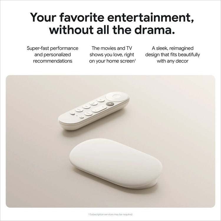 Google Media Player Google Tv Streamer 4k Bluetooth Wi-fi Android Tv 32 Gb Voice Control Remote White