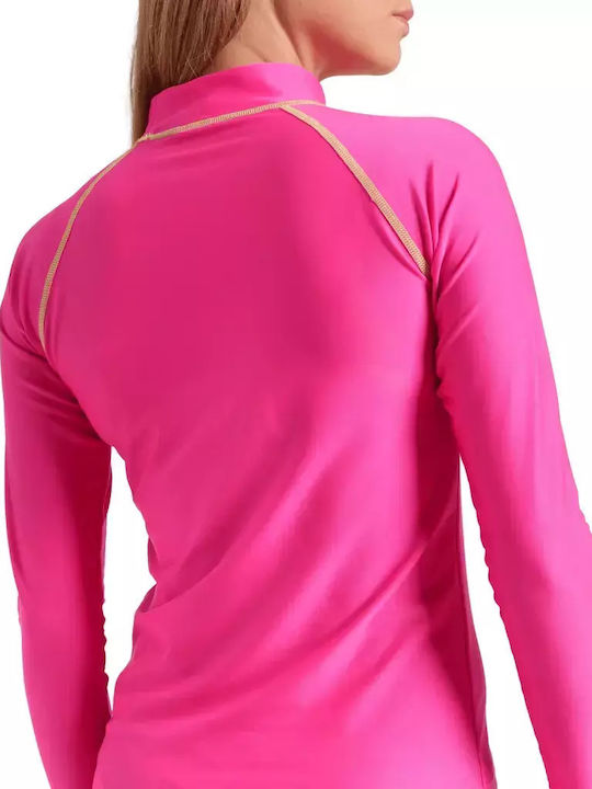 Arena Rash Vest Γυναικεία Μακρυμάνικη Αντηλιακή Μπλούζα Ροζ