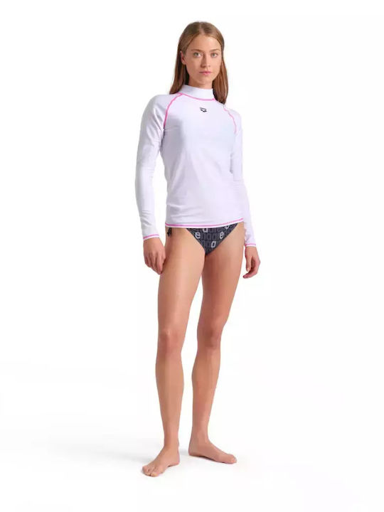 Arena Rash Vest Женски Дълъг Ръкав Слънцезащитна риза Бяла