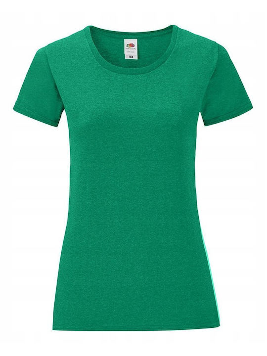 Fruit of the Loom Γυναικείο Διαφημιστικό T-shirt Κοντομάνικο Heather Green