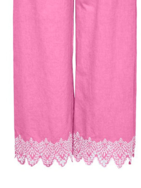 Damen Stoff Hose Fuchsie
