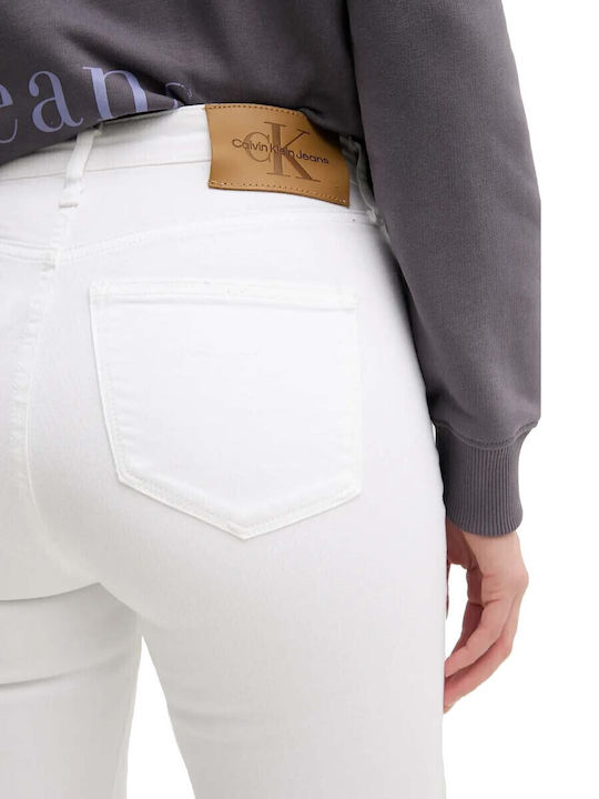 Ψηλόμεσο Γυναικείο Jean Παντελόνι σε Skinny Εφαρμογή Λευκό