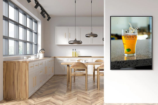 Πίνακας Beer Glass Dice Splash Ποτήρι Μπύρας Πιτσίλισμα Ζαριών 60x90