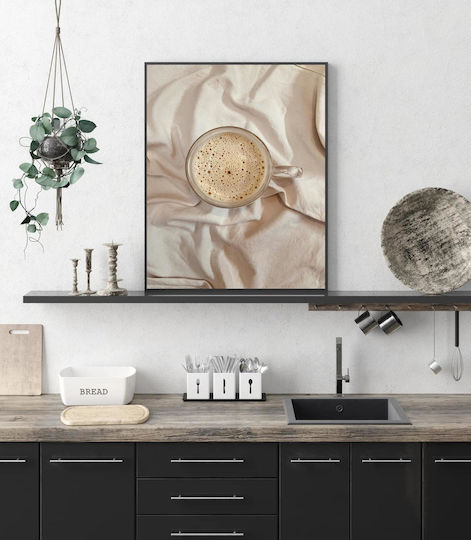 Gemälde Kaffee auf weißem Stoff 80x120