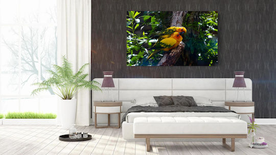 Pair Of Colorful Parrots Ζευγάρι Πολύχρωμοι Παπαγάλοι 1 σε Καμβά