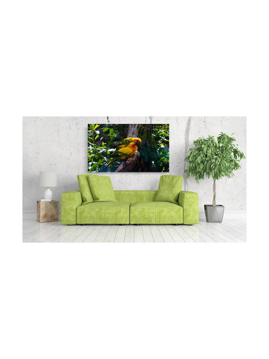 Paar bunte Papageien Gemälde 90x60