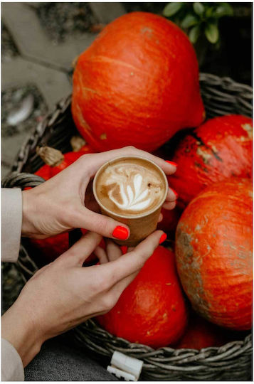 Gemälde Herbst Kaffee Kürbisse 80x120