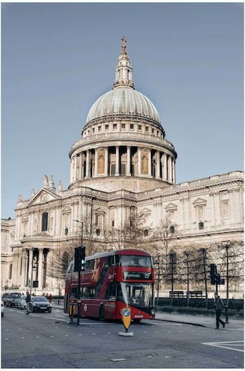 Painting St Paul's Cathedral Red Double-decker Bus 100x150