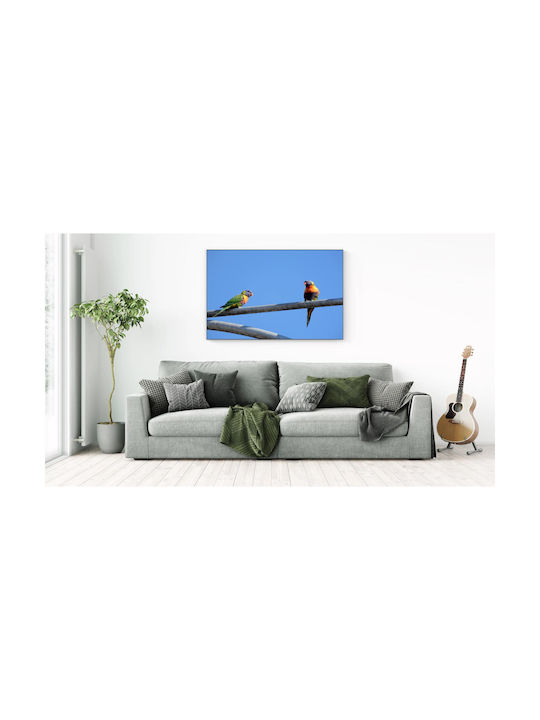 Painting Parrots On A Metal Bar 150x100