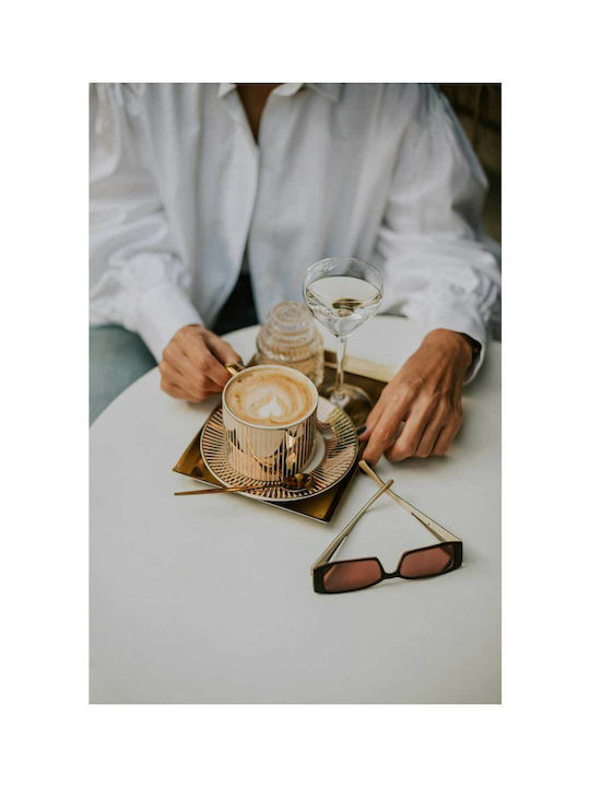 Elegant Coffee Glass Setting Painting 80x120