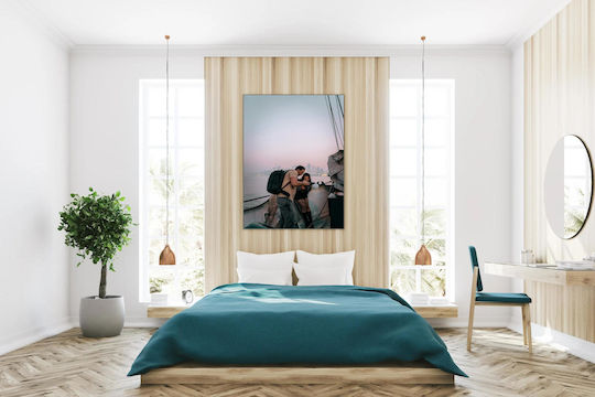 Couple On A Boat At Dusk Ζευγάρι Σε Μια Βάρκα Στο Σούρουπο σε Καμβά