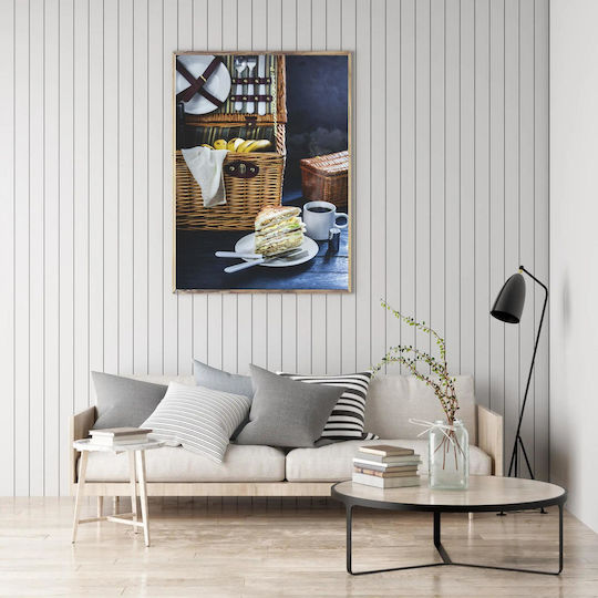Painting Picnic Basket Sandwich Coffee 100x150