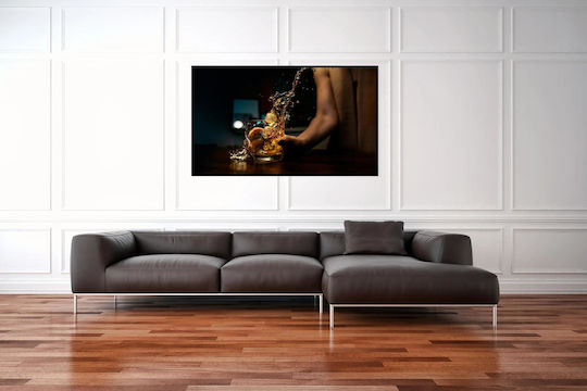 Πίνακας Splashing Whiskey In Glass Πιτσίλισμα Ουίσκι Ποτήρι 90x60