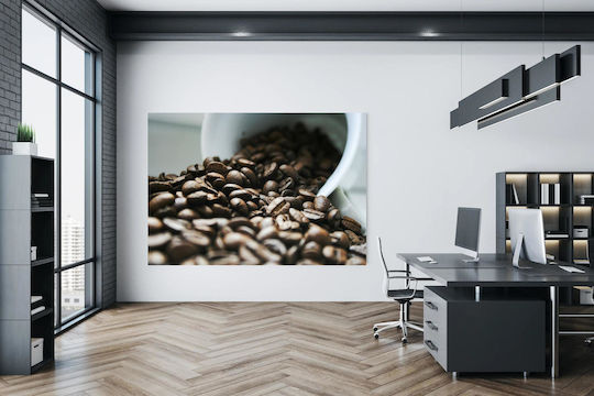 Πίνακας Close-up Coffee Beans Κοντινό Πλάνο Κόκκων Καφέ 150x100