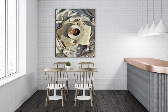 Gemälde Kaffee Offene Bücher auf Stoff Kaffee Offene Bücher auf Stoff 80x120
