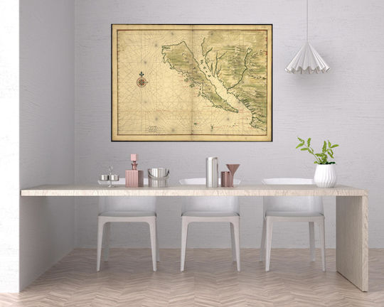 Πίνακας Map California Shown As An Island 90x60