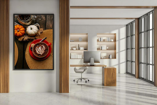 Gemälde Herbst Kaffee Kürbisse 80x120