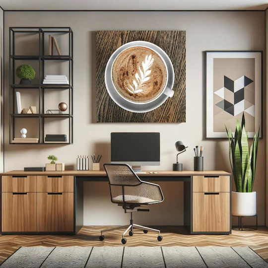 Πίνακας Artistic Coffee Cup Καλλιτεχνικό Φλιτζάνι Καφέ 130x130