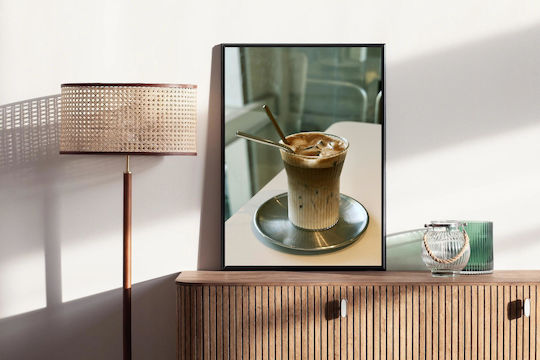 Gemälde Eiskaffee Metallstrohhalme 100x150