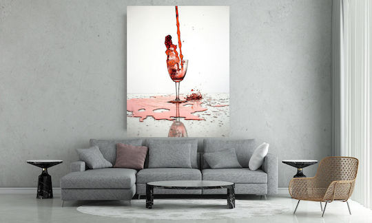 Πίνακας Splashing Red Wine In Glass Πιτσίλισμα Κόκκινου Κρασιού Ποτήρι 80x120