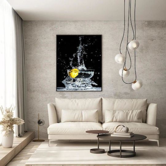 Картина Лимонови пръски в стъклена купа 100x150