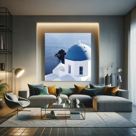 Santorini-Kirche am Meer Gemälde 90x90