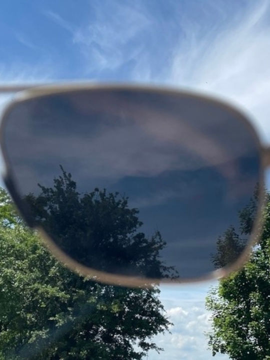 Trizand Herren Sonnenbrille mit Gray Metall Gestell und Schwarz Polarisiert Linse