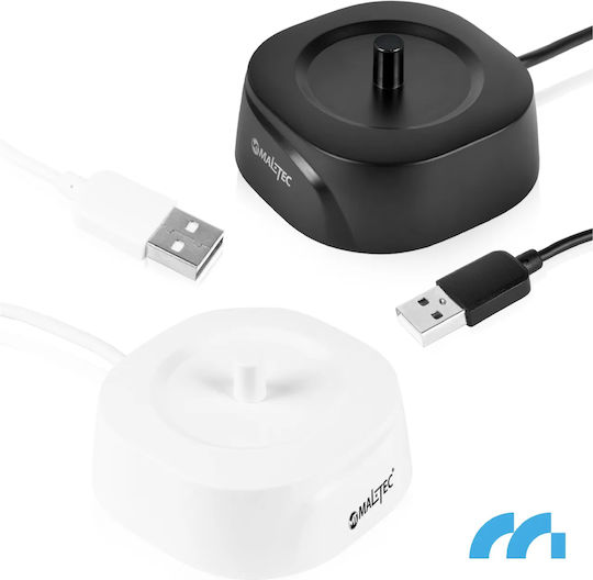 Set 2 Periuțe de dinți electrice Maltec Toothie X2in1 6 capete incluse 5 programe diferite 45.000 vibrații pe minut Alb Negru