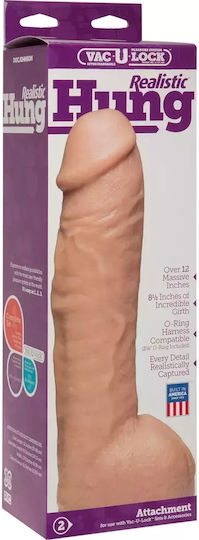 Doc Johnson Vac-U-Lock Hung Ρεαλιστικό Dildo με Όρχεις Flesh 32cm