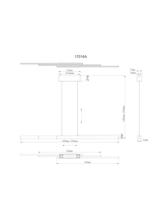 Globo Lighting Κρεμαστό Φωτιστικό Ασημί