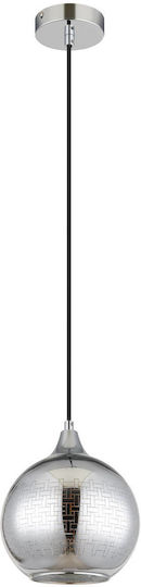 Globo Lighting Κρεμαστό Φωτιστικό Ασημί Μπάλα με Ντουί E27 25x25εκ.