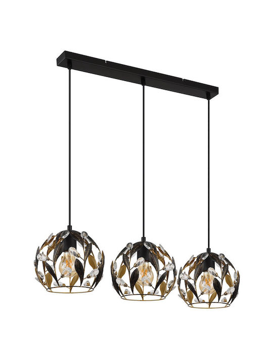 Globo Lighting Κρεμαστό Φωτιστικό Μαύρο 72x20x150εκ.
