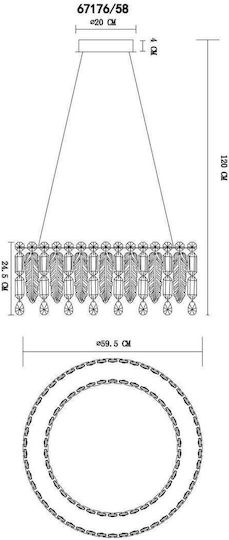 Globo Lighting Κρεμαστό Φωτιστικό Διάφανο