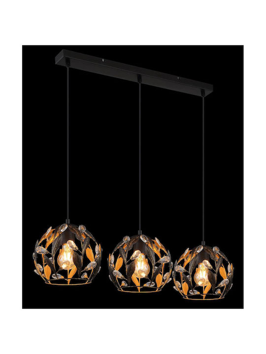 Globo Lighting Κρεμαστό Φωτιστικό Μαύρο 72x20x150εκ.
