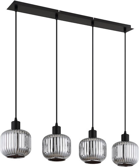 Globo Lighting Black Ceiling Light for 4 E14 Bulbs 15x120cm