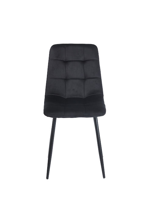 Oscar Scaune Sala de mese Catifelate Negre 1buc 46x56x87buc