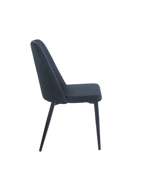 Olivia Καρέκλα Τραπεζαρίας Βελούδινη Black 46x58x85εκ.